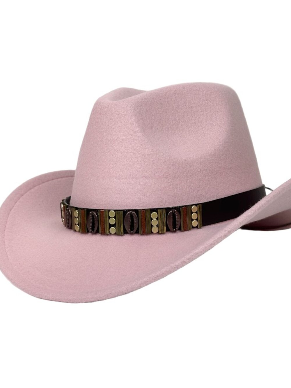 Light Pink Western Cowboy Hat Wide Brim Ranch Rodeo Cowgirl Festival Boho Hat
